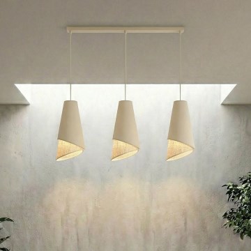 MODA Cable Pendant Light 3xE27/15W/230V Beige/Rattan