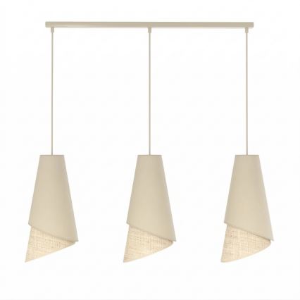 MODA Cable Pendant Light 3xE27/15W/230V Beige/Rattan