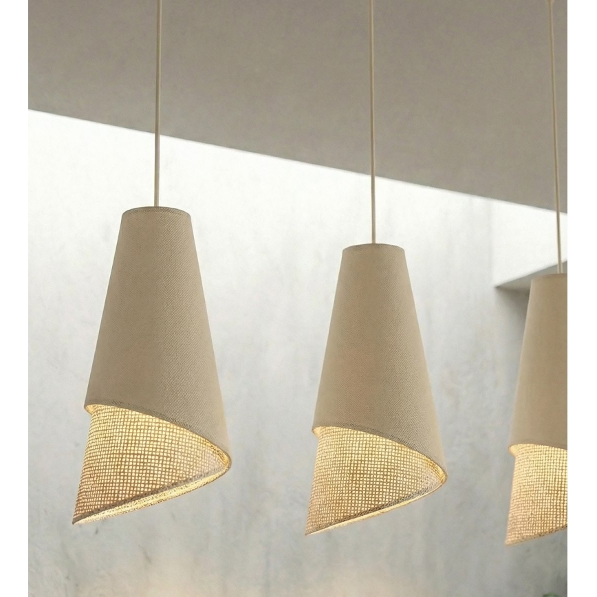 MODA Cable Pendant Light 3xE27/15W/230V Beige/Rattan