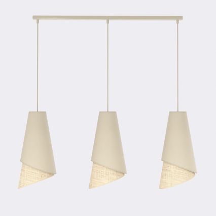 MODA Cable Pendant Light 3xE27/15W/230V Beige/Rattan