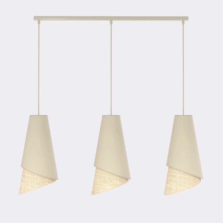 MODA Cable Pendant Light 3xE27/15W/230V Beige/Rattan