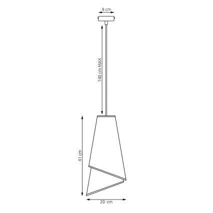 MODA Cord Pendant Light 1xE27/15W/230V Grey/Black