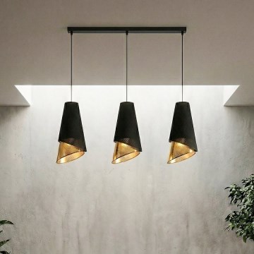 MODA Cord Pendant Light 3xE27/15W/230V Black/Gold