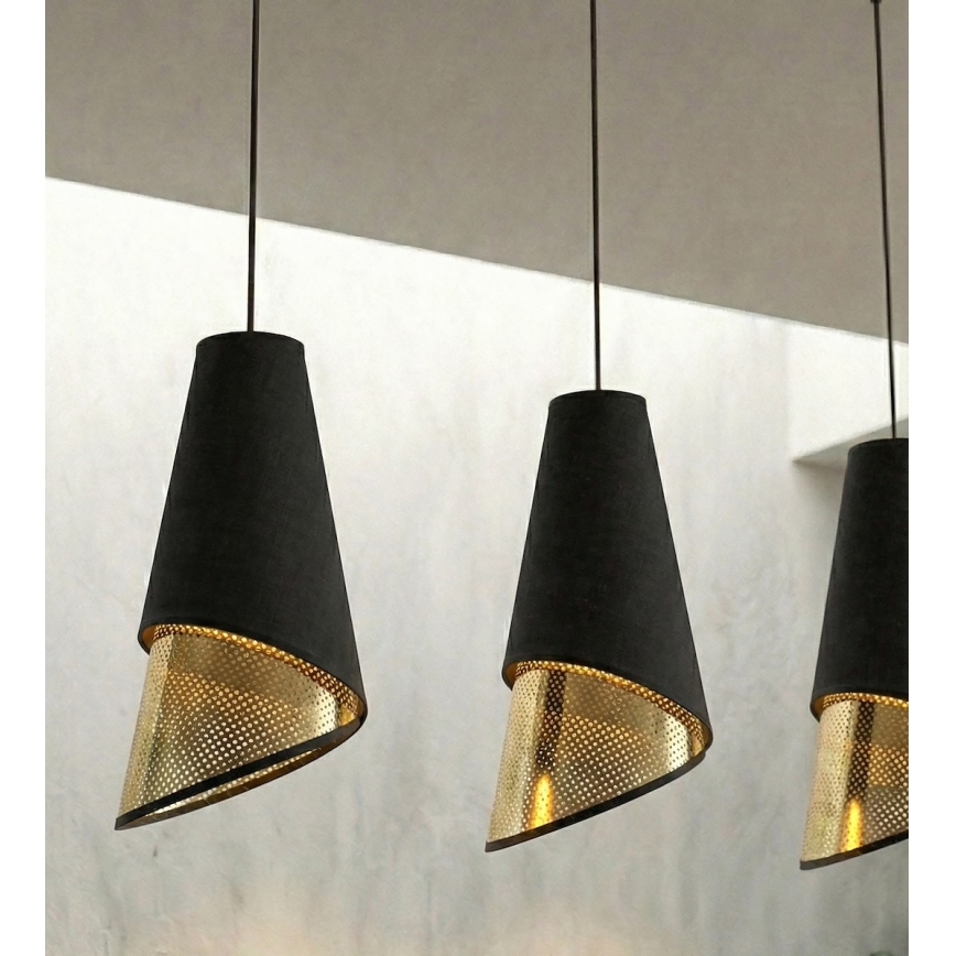 MODA Cord Pendant Light 3xE27/15W/230V Black/Gold