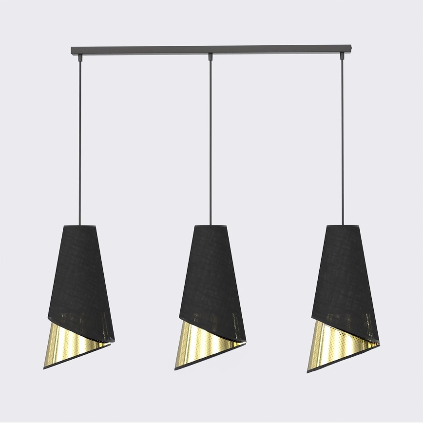 MODA Cord Pendant Light 3xE27/15W/230V Black/Gold