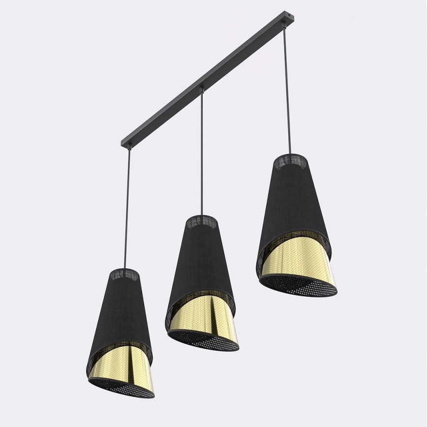 MODA Cord Pendant Light 3xE27/15W/230V Black/Gold