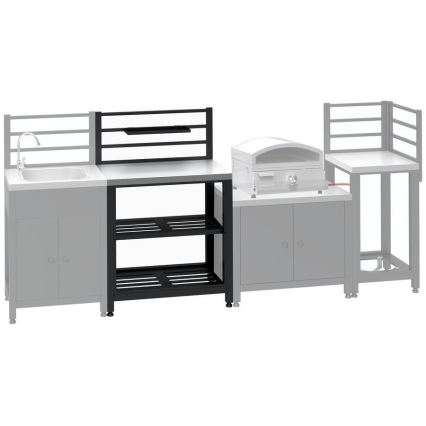 Modular outdoor table 80x47x123 cm black/stainless steel