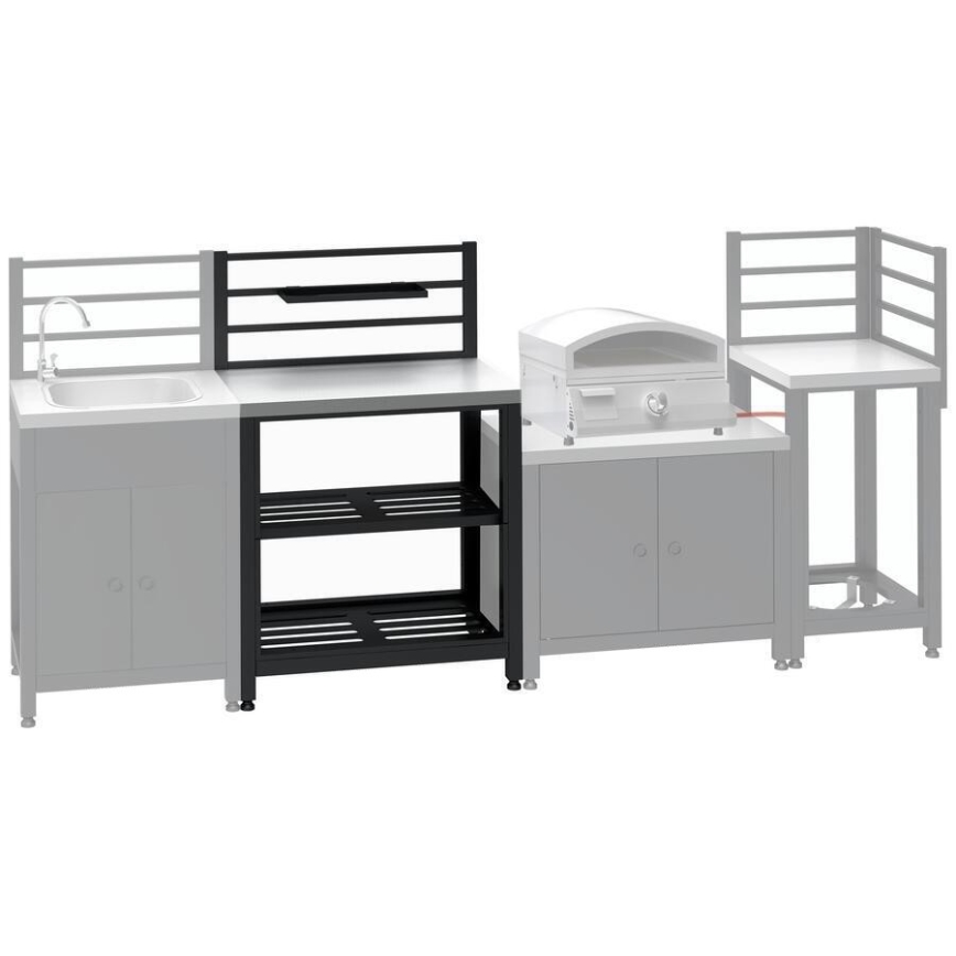Modular outdoor table 80x47x123 cm black/stainless steel