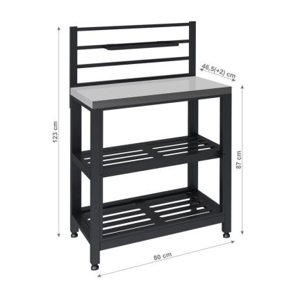 Modular outdoor table 80x47x123 cm black/stainless steel