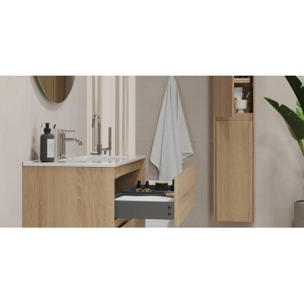 MOLDE 60 cm Bathroom Vanity Unit with Sink, Oak