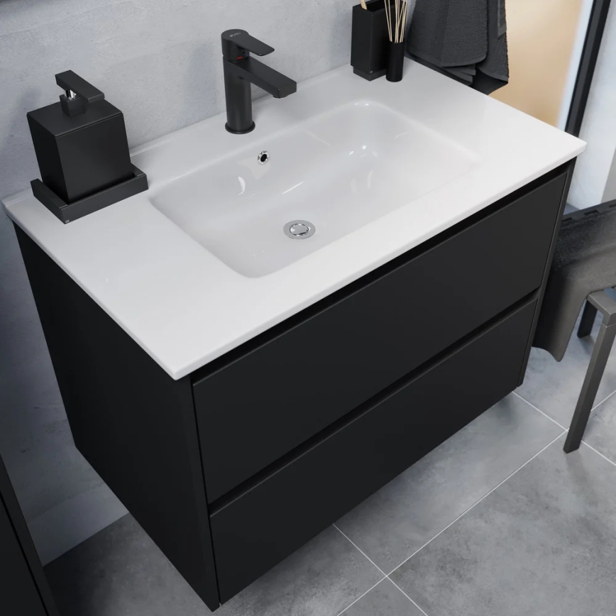 MOLDE 80 cm bathroom vanity with sink, black