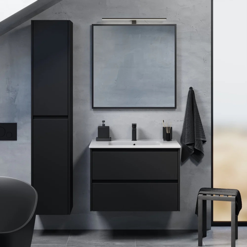 MOLDE 80x55x46 cm Bathroom vanity with sink – Black
