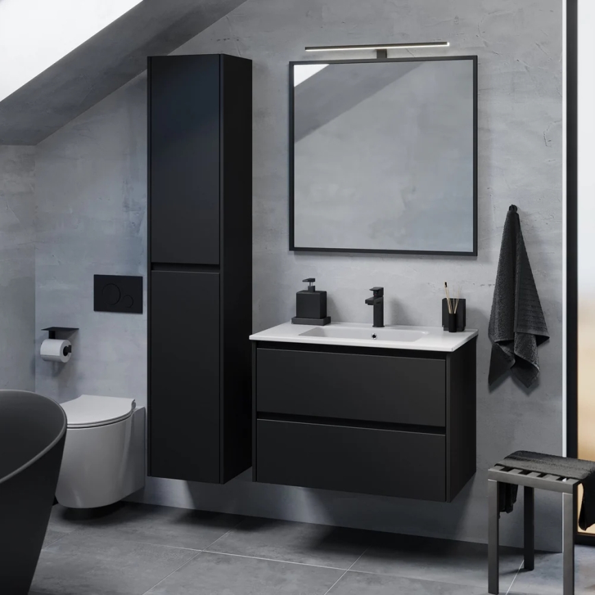 MOLDE 80x55x46 cm Bathroom vanity with sink – Black