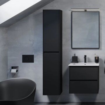 MOLDE Bathroom Cabinet 35x174x32 cm Black