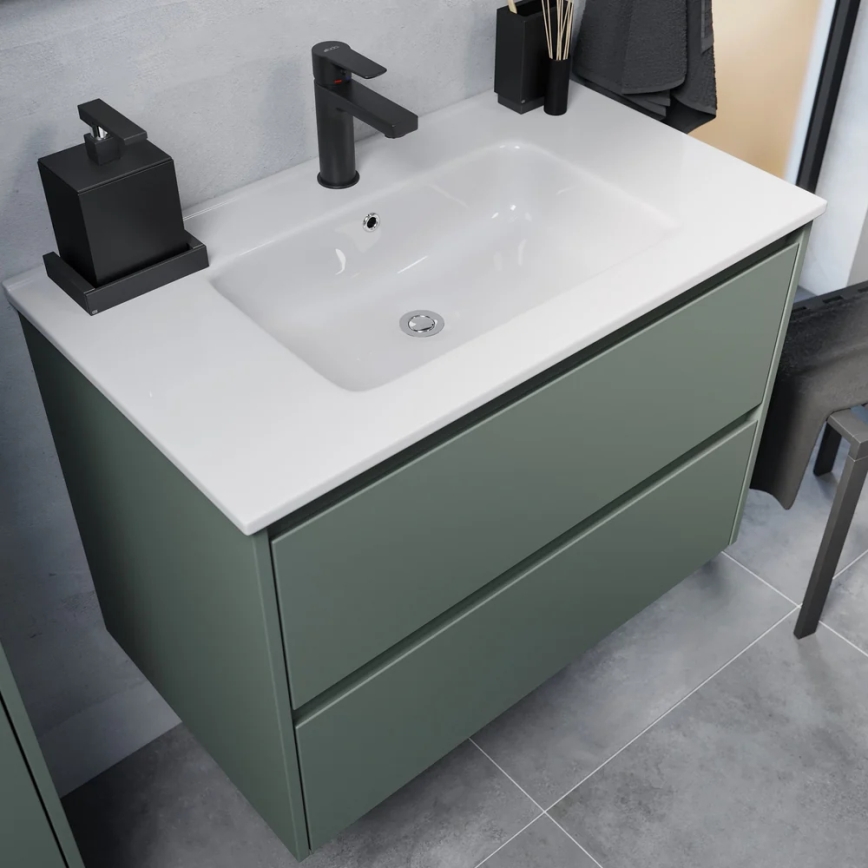 MOLDE Bathroom Cabinet with Sink, 80 x 55 x 46 cm — Green