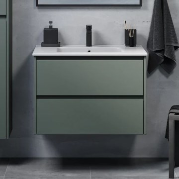 MOLDE Bathroom Cabinet with Sink, 80x55x46 cm, Green
