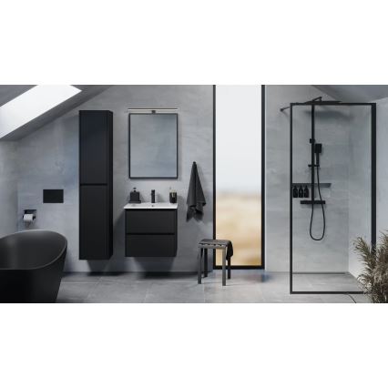 MOLDE Bathroom vanity with basin, 60x55x46 cm — Black