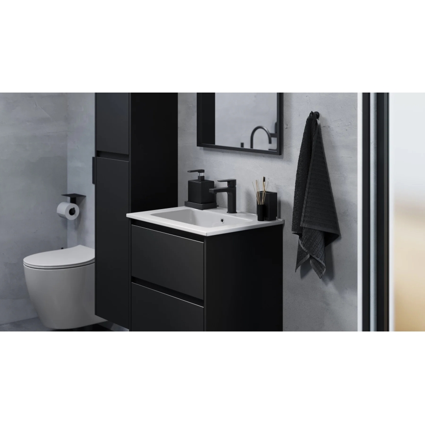 MOLDE Bathroom vanity with basin, 60x55x46 cm — Black