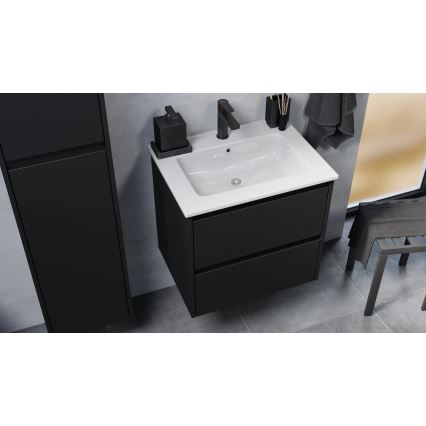MOLDE Bathroom vanity with basin, 60x55x46 cm — Black