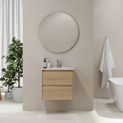 MOLDE Bathroom vanity with sink 60x55x46 cm oak