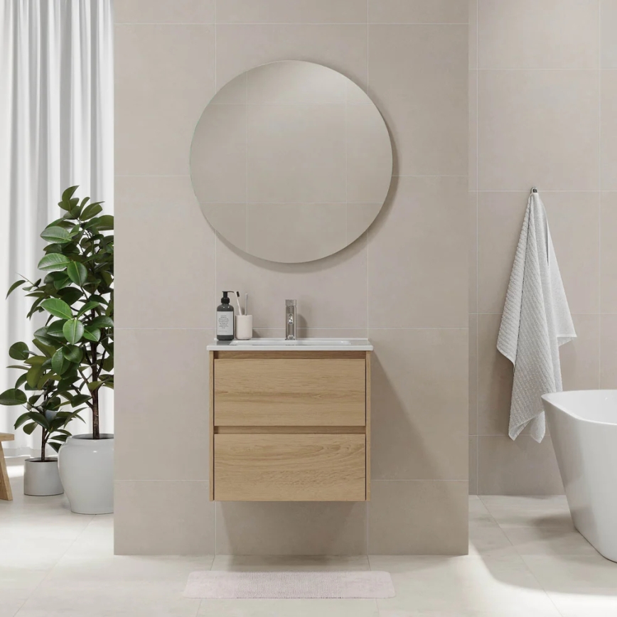MOLDE Bathroom vanity with sink 60x55x46 cm oak