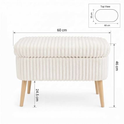 MOLIS Ottoman 35x60 cm white