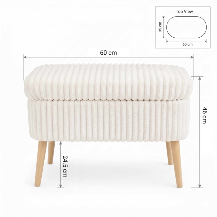 MOLIS Ottoman 35x60 cm white