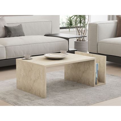 MONEL Coffee Table, Beige Marble Finish