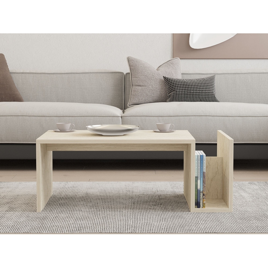MONEL Coffee Table, Beige Marble Finish