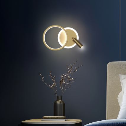 MONET LED Wall Spotlight LED/15W/230V Gold