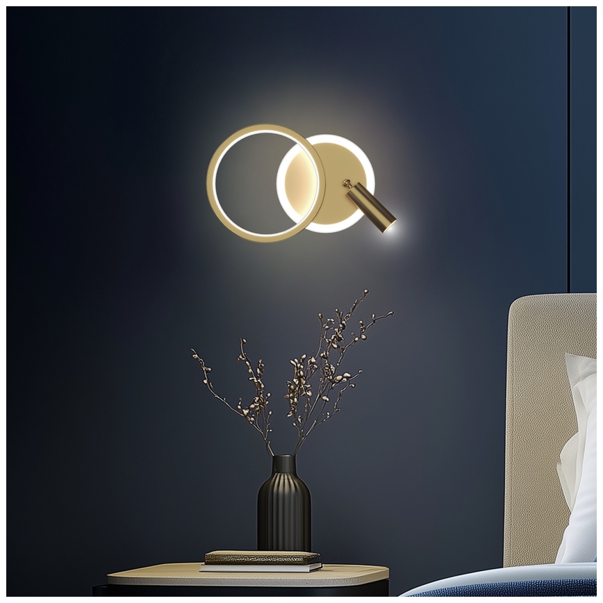 MONET LED Wall Spotlight LED/15W/230V Gold
