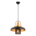 MONZA cable-hung pendant light 1xE27/40W/230V, Ø 32 cm, black/gold