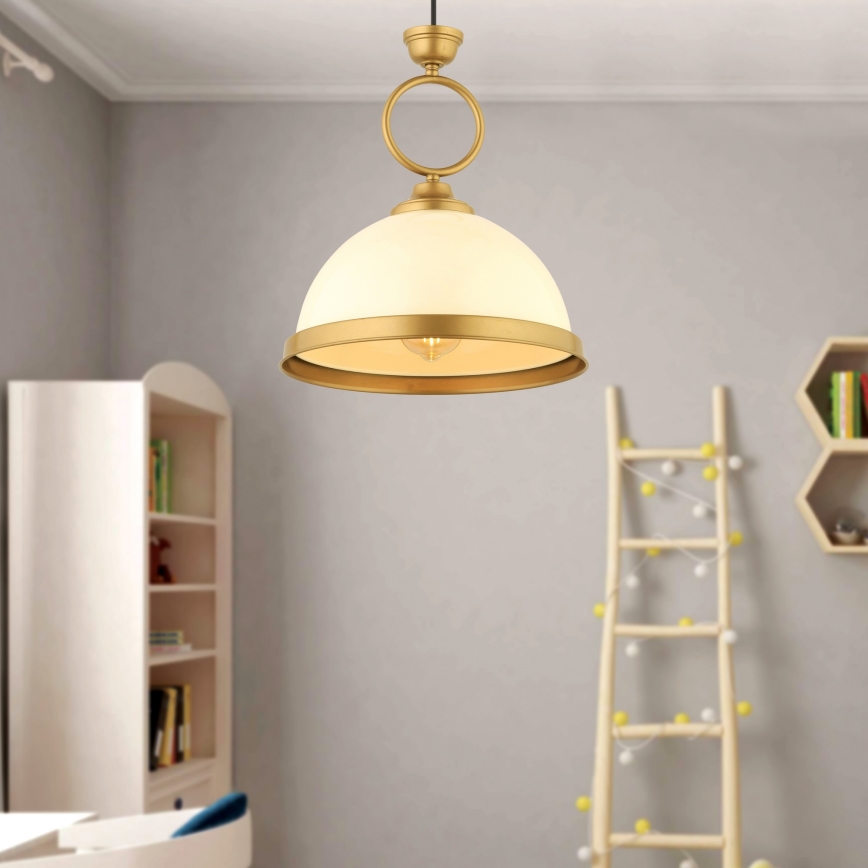 MONZA pendant lamp 1xE27/40W/230V Ø 26 cm cream/bronze