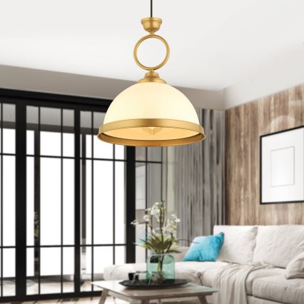 MONZA pendant lamp 1xE27/40W/230V Ø 26 cm cream/bronze