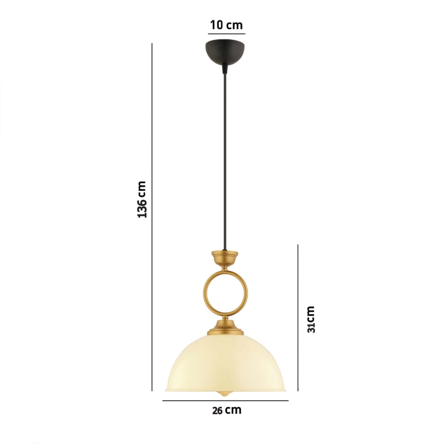 MONZA pendant lamp 1xE27/40W/230V Ø 26 cm cream/bronze