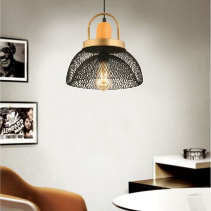 MONZA pendant light 1xE27/40W/230V, diameter 29 cm, black/gold