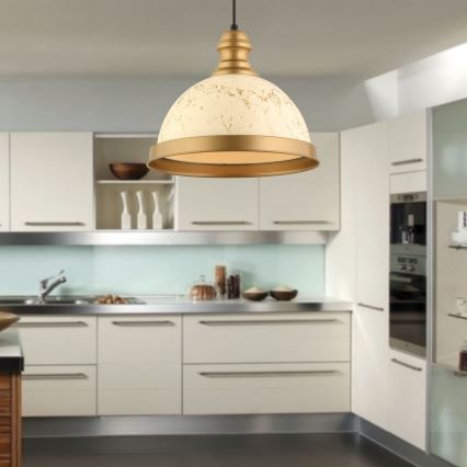 MONZA Pendant Light 1xE27/40W/230V, diameter 29 cm, cream/bronze