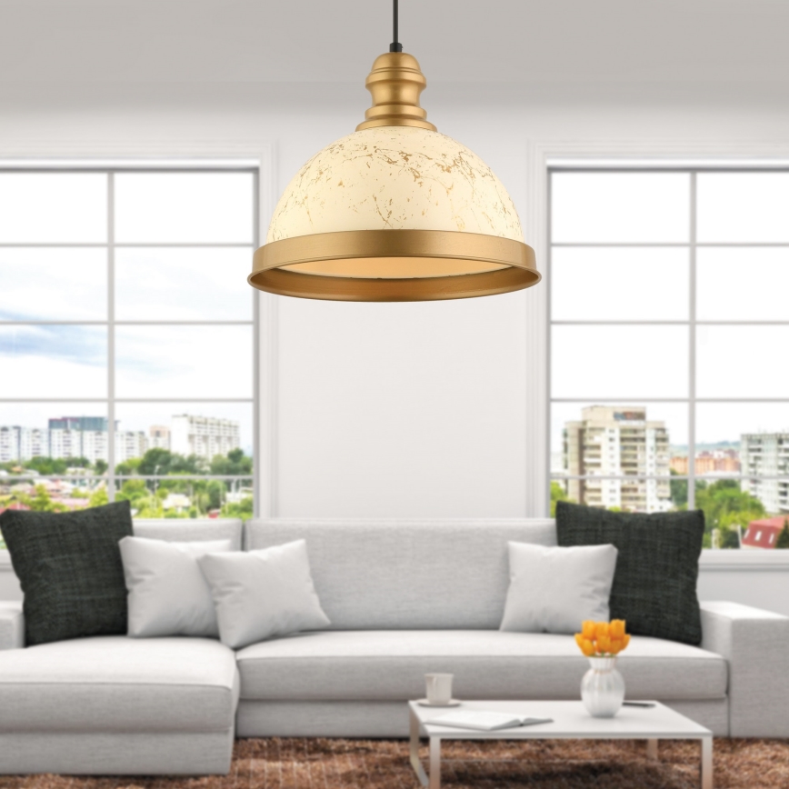 MONZA Pendant Light 1xE27/40W/230V, diameter 29 cm, cream/bronze