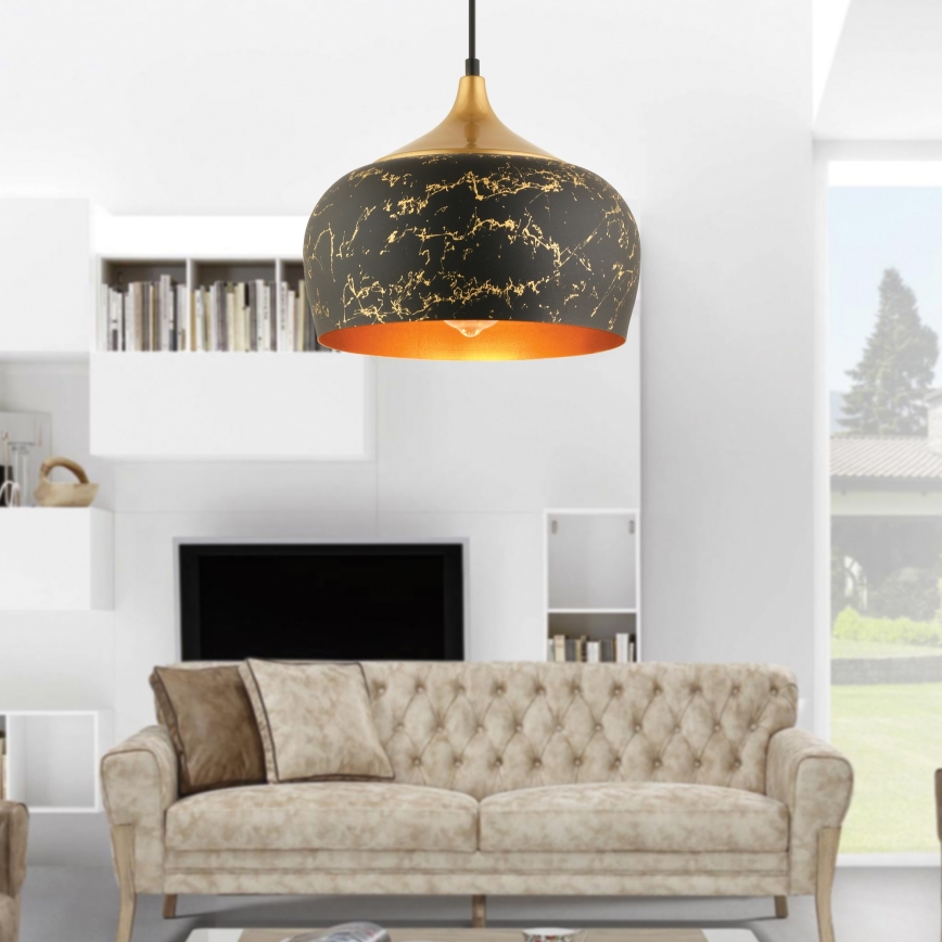 MONZA Pendant Light 1xE27/40W/230V, diameter 30 cm, black/bronze
