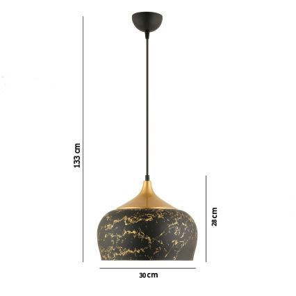 MONZA Pendant Light 1xE27/40W/230V, diameter 30 cm, black/bronze