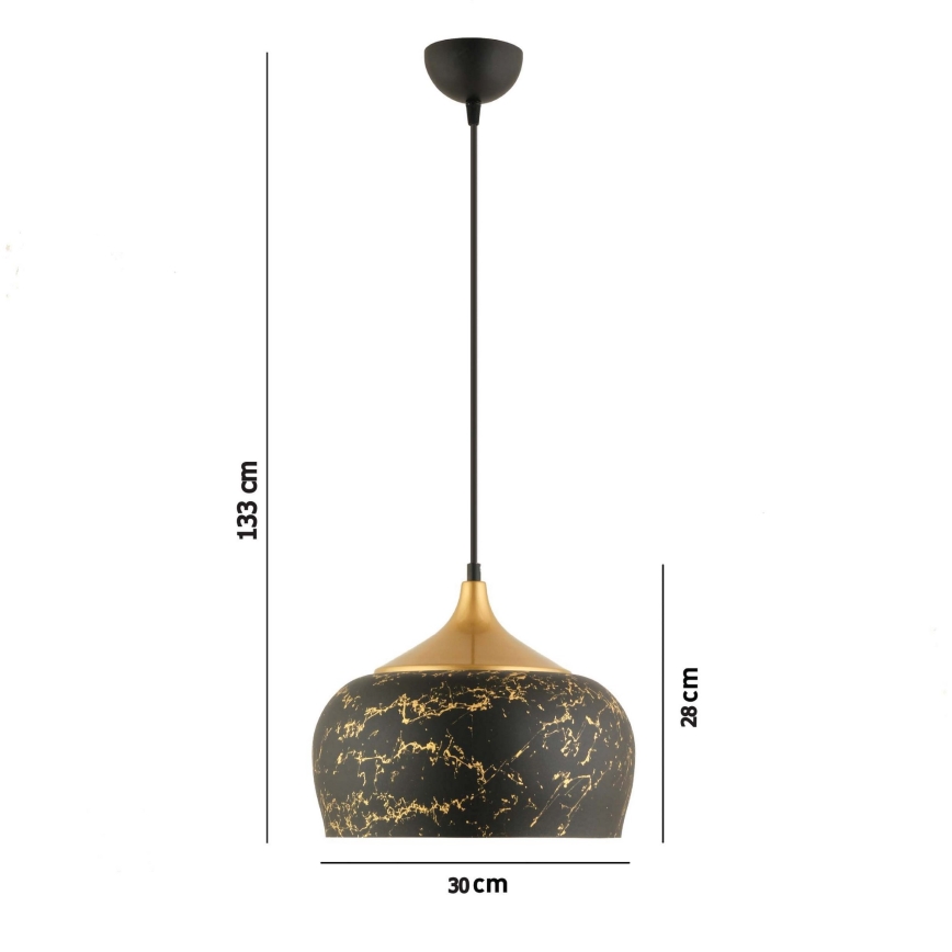 MONZA Pendant Light 1xE27/40W/230V, diameter 30 cm, black/bronze