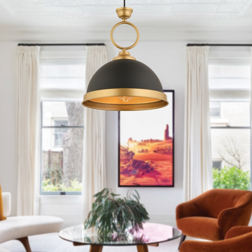 MONZA Pendant Light 1xE27/40W/230V diameter 30 cm black/bronze
