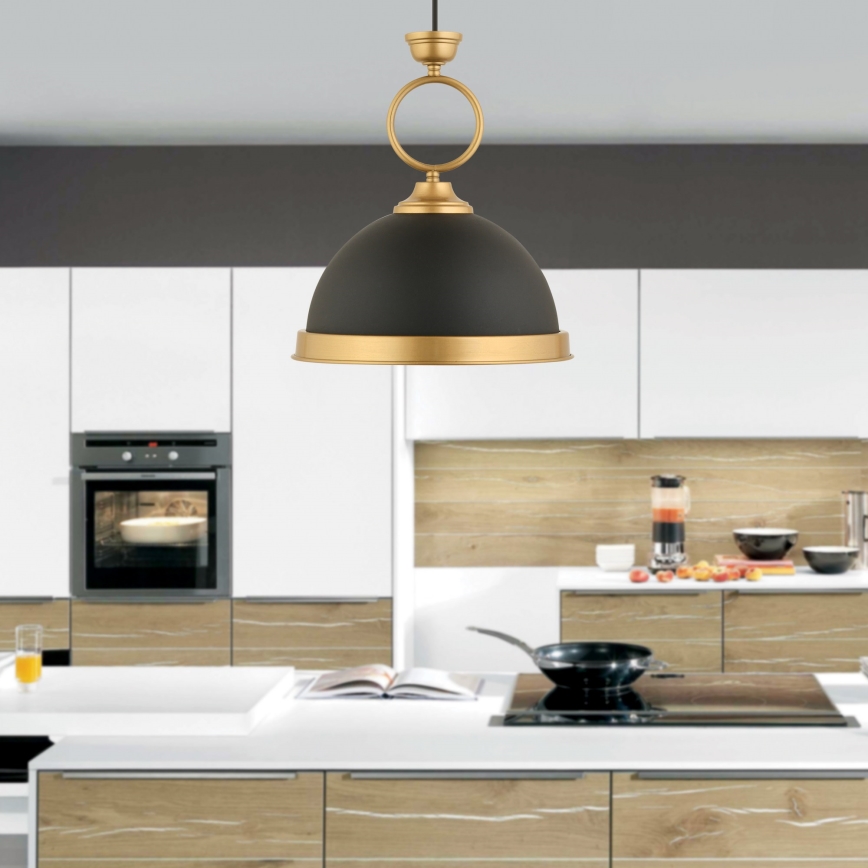 MONZA Pendant Light 1xE27/40W/230V diameter 30 cm black/bronze