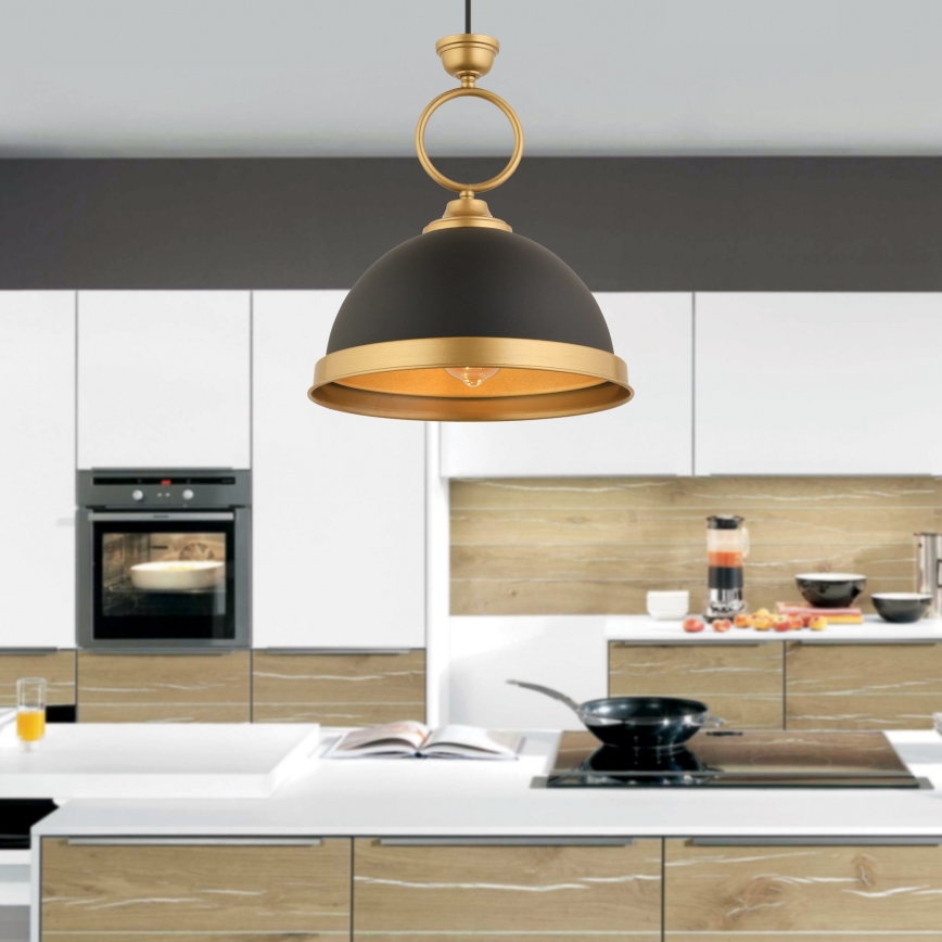 MONZA Pendant Light 1xE27/40W/230V diameter 30 cm black/bronze