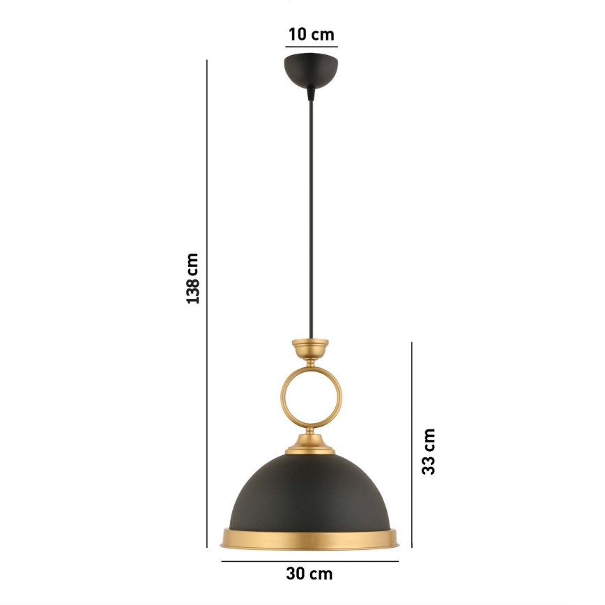 MONZA Pendant Light 1xE27/40W/230V diameter 30 cm black/bronze