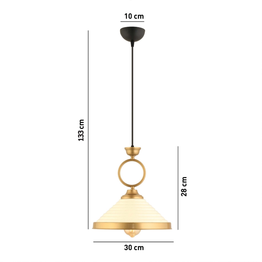 MONZA Pendant Light 1xE27/40W/230V diameter 30 cm cream/bronze