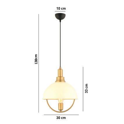 MONZA Pendant Light 1xE27/40W/230V Diameter 30 cm Cream/Gold