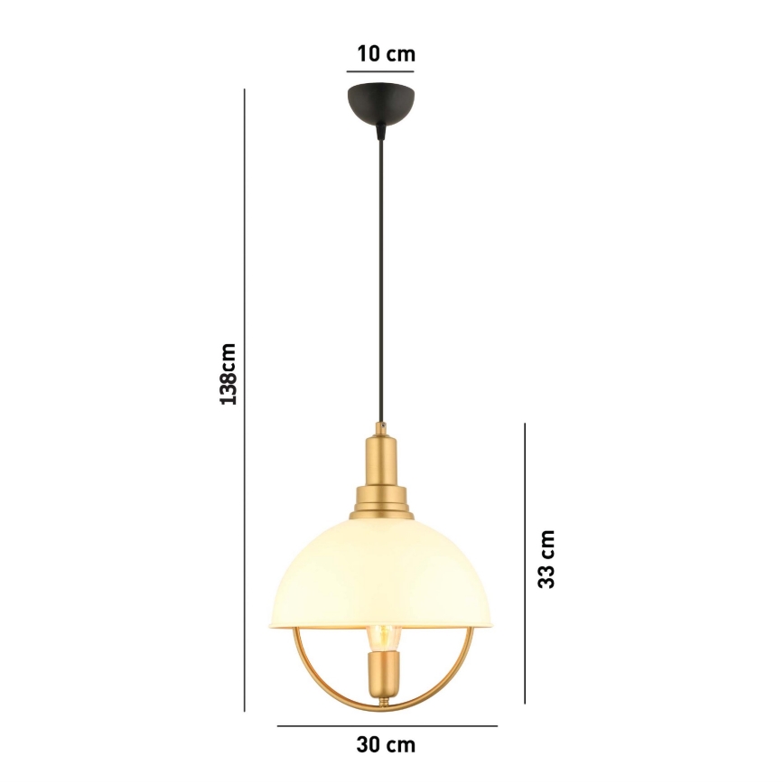 MONZA Pendant Light 1xE27/40W/230V Diameter 30 cm Cream/Gold