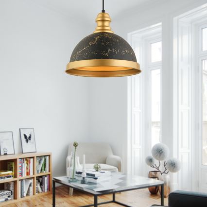 MONZA pendant light 1xE27/40W/230V Ø 29 cm black/bronze