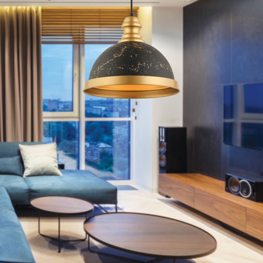 MONZA pendant light 1xE27/40W/230V Ø 29 cm black/bronze